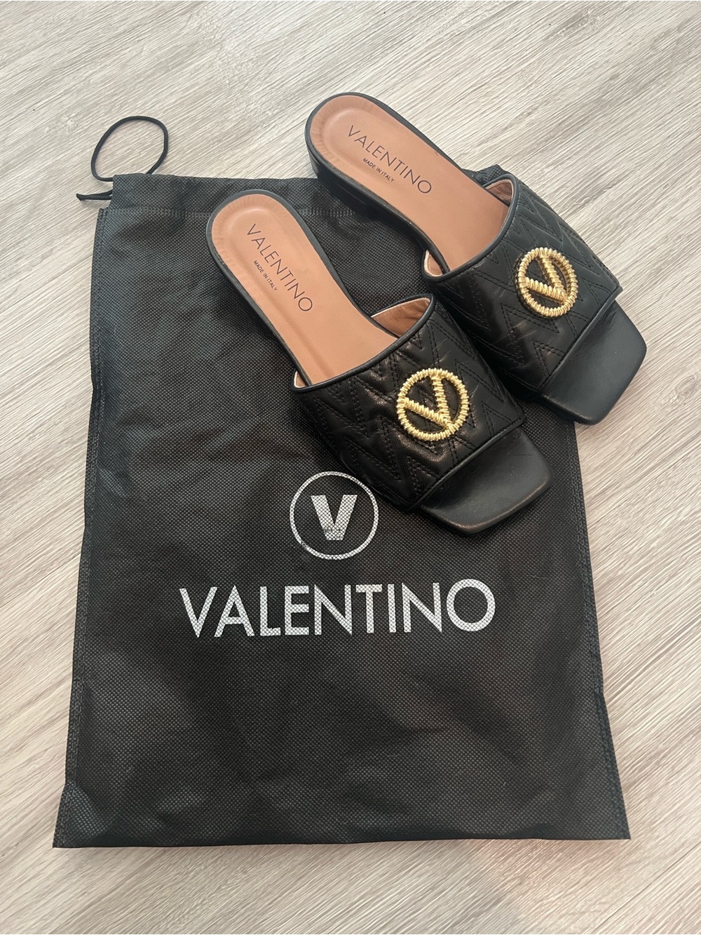 Valentino Afrodite Quilted Leather Mule Sandals 7